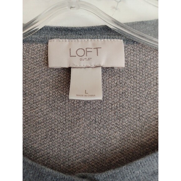 LOFT Gray Cardigan with Floral Embroidery - Picture 4 of 8